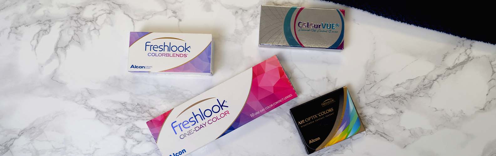 confezioni assortite di lenti colorate Freshlook, ColourVUE, Air Optix Colors