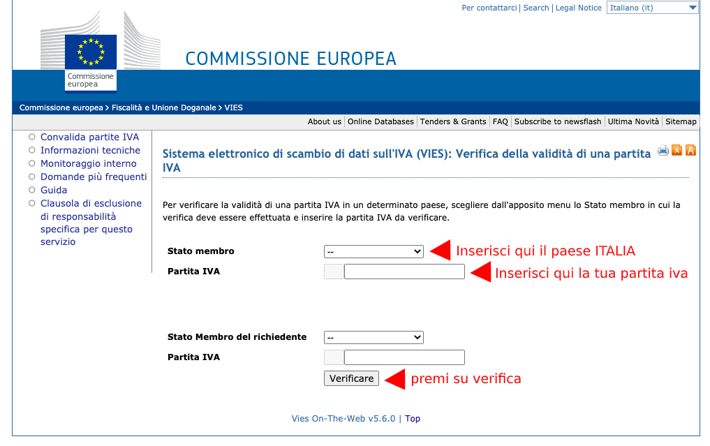 Come verificare se una Partita IVA è iscritta al VIES