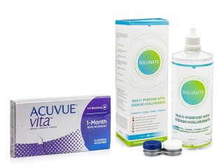 Acuvue Vita (6 lenti) + Solunate Multi-Purpose 400 ml con portalenti
