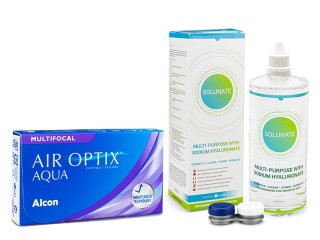 Air Optix Aqua Multifocal (6 lenti) + Solunate Multi-Purpose 400 ml con portalenti