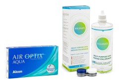 Air Optix Aqua (6 lenti) + Solunate Multi-Purpose 400 ml con portalenti