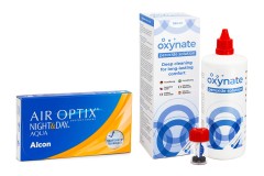 Air Optix Night & Day Aqua (6 lenti) + Oxynate Peroxide 380 ml con portalenti