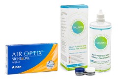 Air Optix Night & Day Aqua (6 lenti) + Solunate Multi-Purpose 400 ml con portalenti
