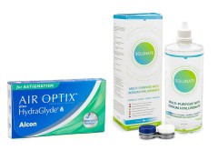 Air Optix Plus Hydraglyde for Astigmatism (3 lenti) + Solunate Multi-Purpose 400 ml con portalenti
