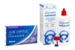 Air Optix Plus Hydraglyde Multifocal (3 lenti) + Oxynate Peroxide 380 ml con portalenti