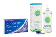 Air Optix Plus Hydraglyde Multifocal (6 lenti) + Solunate Multi-Purpose 400 ml con portalenti