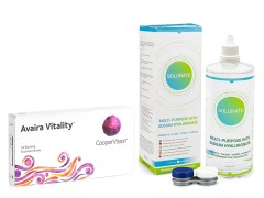 Avaira Vitality (6 lenti) + Solunate Multi-Purpose 400 ml con portalenti