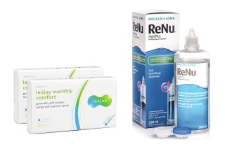 Lenjoy Monthly Comfort (12 lenti) + ReNu MultiPlus 360 ml con portalenti