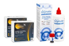 Lenjoy Monthly Day & Night (12 lenti) + Oxynate Peroxide 380 ml con portalenti