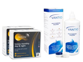 Lenjoy Monthly Day & Night (12 lenti) + Vantio Multi-Purpose 360 ml con portalenti