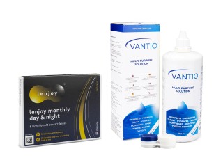 Lenjoy Monthly Day & Night (3 lenti) + Vantio Multi-Purpose 360 ml con portalenti