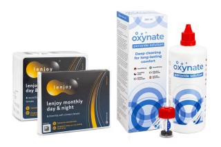 Lenjoy Monthly Day & Night (9 lenti) + Oxynate Peroxide 380 ml con portalenti