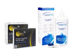 Lenjoy Monthly Day & Night (9 lenti) + Vantio Multi-Purpose 360 ml con portalenti