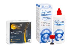 Lenjoy Monthly Day & Night (6 lenti) + Oxynate Peroxide 380 ml con portalenti