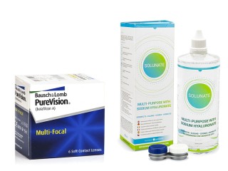 PureVision Multi-Focal (6 lenti) + Solunate Multi-Purpose 400 ml con portalenti