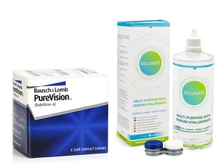 PureVision (6 lenti) + Solunate Multi-Purpose 400 ml con portalenti